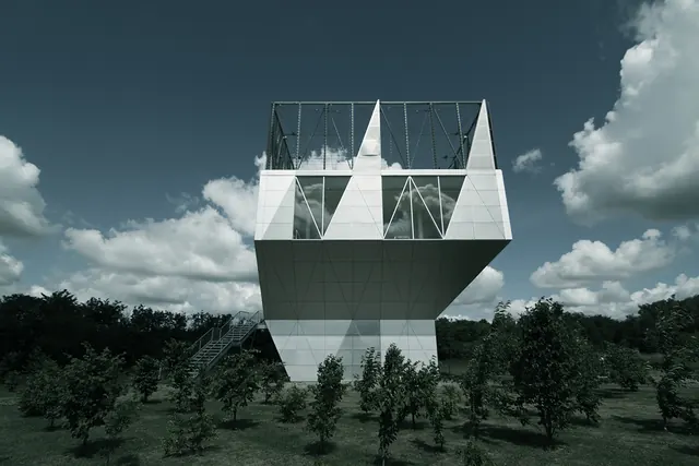 Geometric Glass Architecture Render, minimal, geometric, cool
