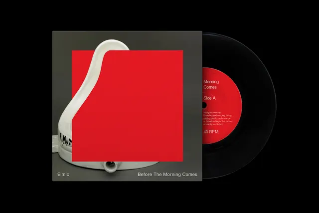 Before The Morning Comes Album Cover Mockup, minimal, swiss, high-contrast
