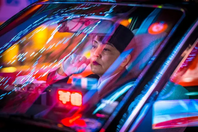 Cyberpunk Portrait with Neon Light Trails, maximalist, y2k, dark