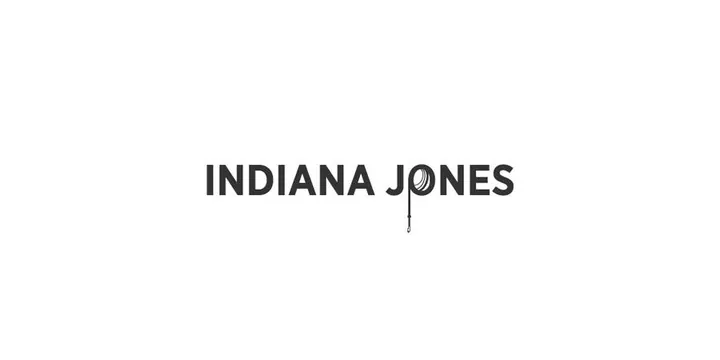 Indiana Jones Wordmark, minimal, monochrome, monochrome
