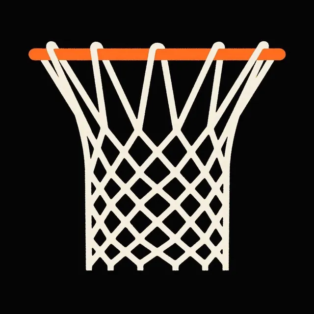 Basketball Net Illustration, minimal, flat, high-contrast