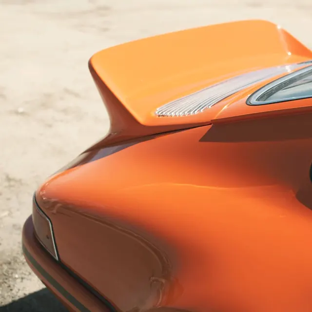 Orange Automotive Body Detail, photographic, luxury, vibrant