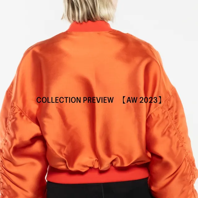 Orange Bomber Jacket Collection Preview, minimal, photographic, vibrant