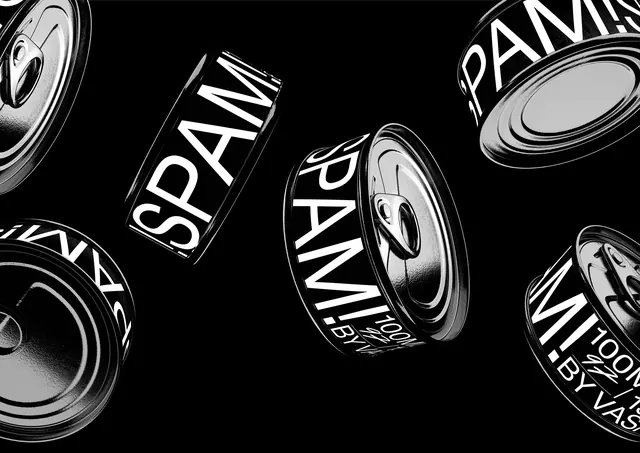 SPAM Wordmark Identity System, minimal, dark-mode, monochrome