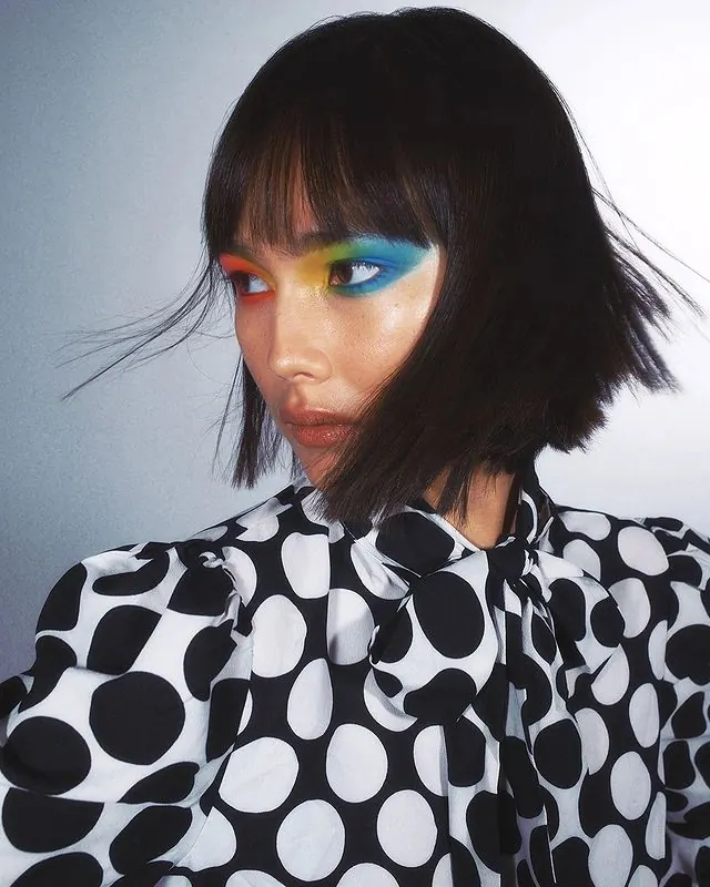 Avant-Garde Fashion Portrait, maximalist, photographic, high-contrast