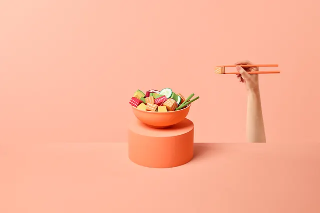 Minimalist Fruit Still Life, minimal, photographic, warm