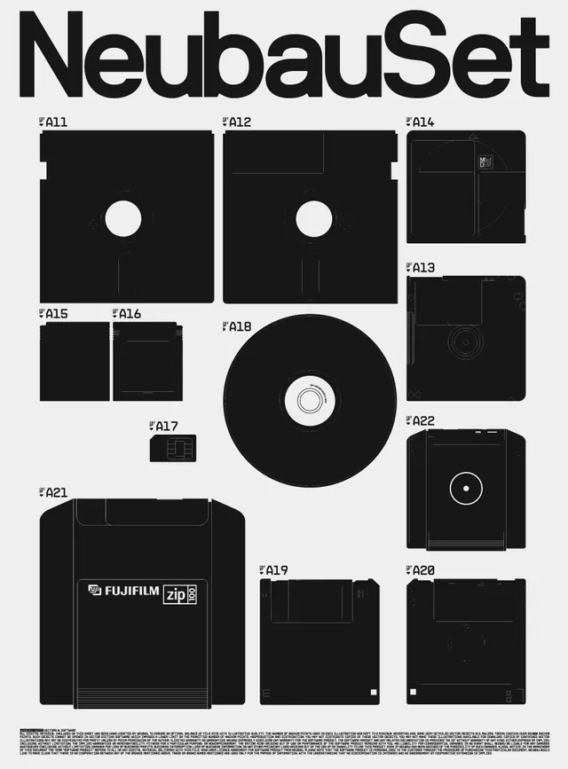 NeubauSet Identity System, minimal, swiss, monochrome