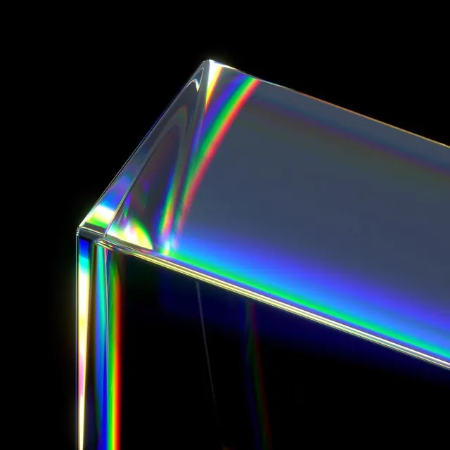Iridescent Glass Prism, glassmorphism, 3d-render, dark