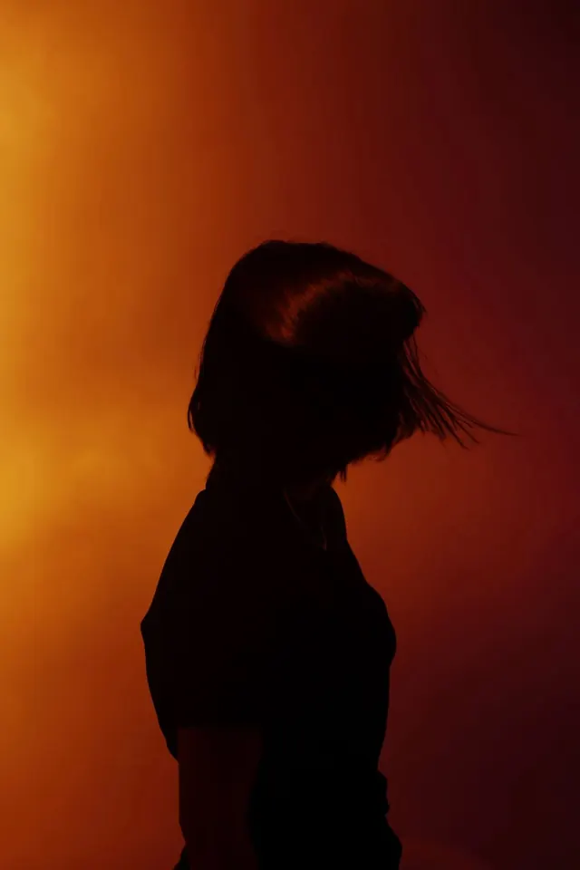 Silhouette in Warm Light, minimal, photographic, warm