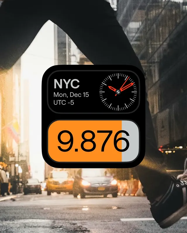 NYC Digital Clock Mockup, minimal, boxed, high-contrast