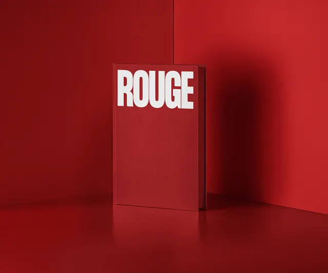 Rouge Wordmark Mockup, minimal, geometric, vibrant