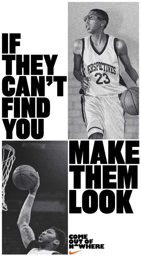 Sports Marketing Collage Poster, brutalist, neo-brutalist, monochrome