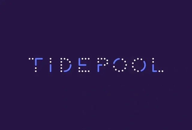 TIDEPOOL Wordmark, minimal, dark-mode, dark