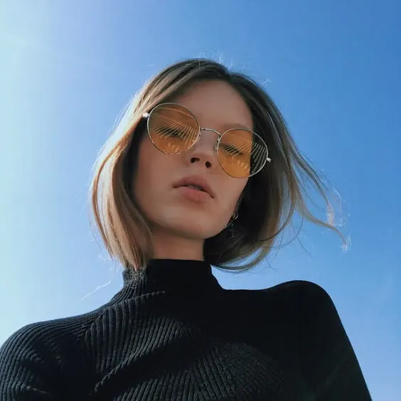 Fashion Portrait with Sunglasses, minimal, luxury, high-contrast
