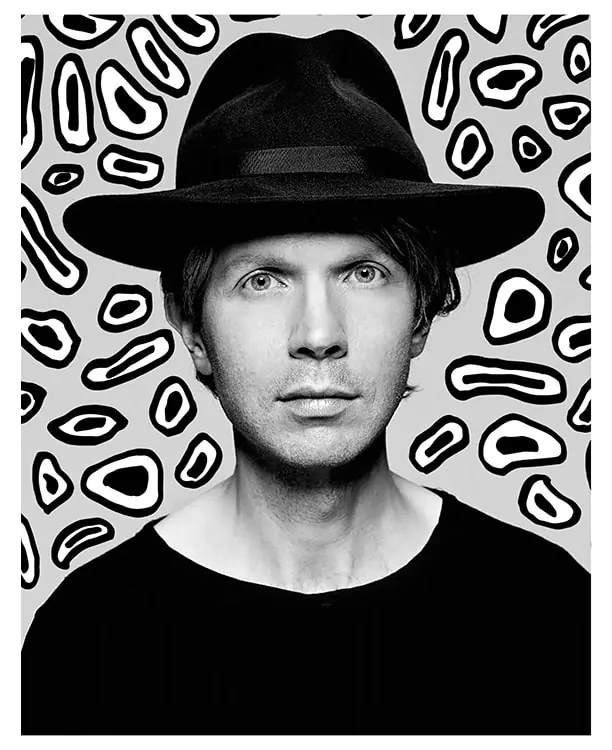 Portrait with Abstract Pattern Background, monochrome, brutalist, monochrome
