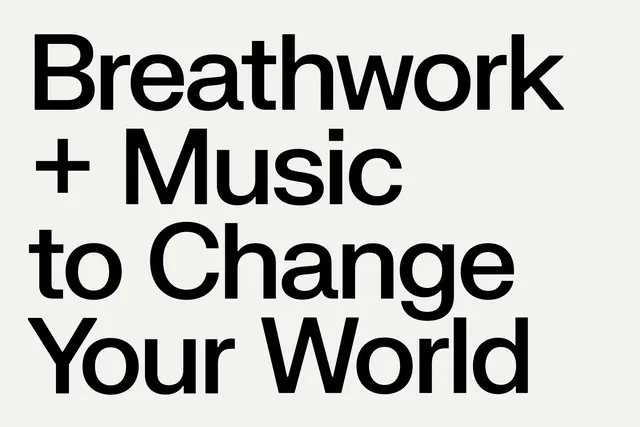 Breathwork + Music Typography, minimal, flat, monochrome