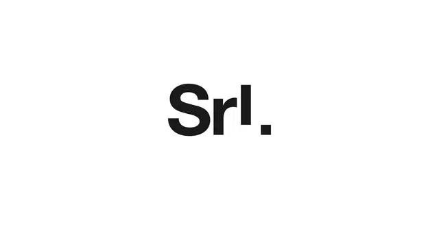 Srl. Wordmark, minimal, corporate-clean, high-contrast
