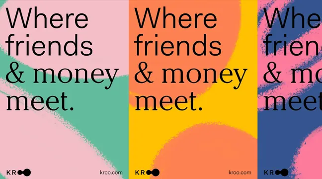 Where Friends & Money Meet Typography Design, minimal, flat, vibrant