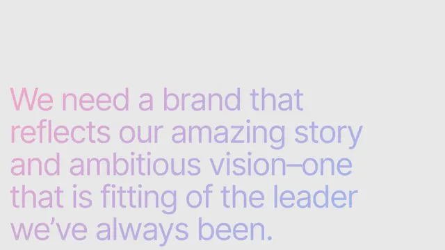 Brand Vision Statement Typography, minimal, corporate-clean, vibrant