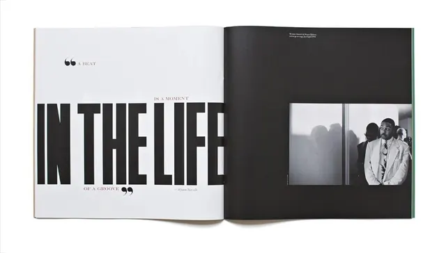 In The Life Editorial Spread, minimal, swiss, monochrome