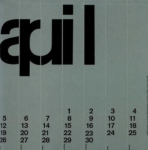 April Calendar Wordmark, minimal, swiss, high-contrast