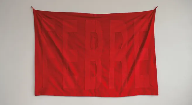 Red Abstract Typography Banner, minimal, geometric, vibrant