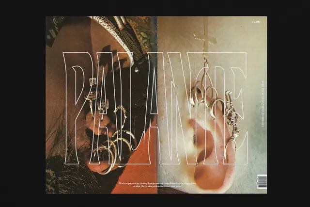 Double Exposure Portrait Typography, editorial, photographic, warm