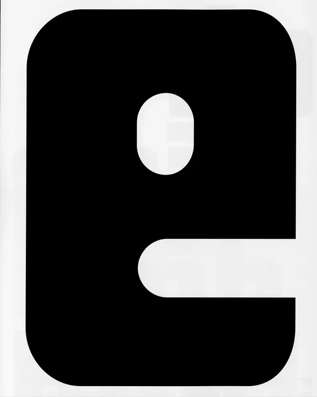 Lowercase 'e' Logo Design, minimal, monochrome, high-contrast