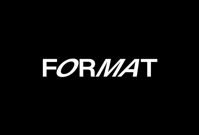 FORMAT Wordmark, minimal, swiss, high-contrast