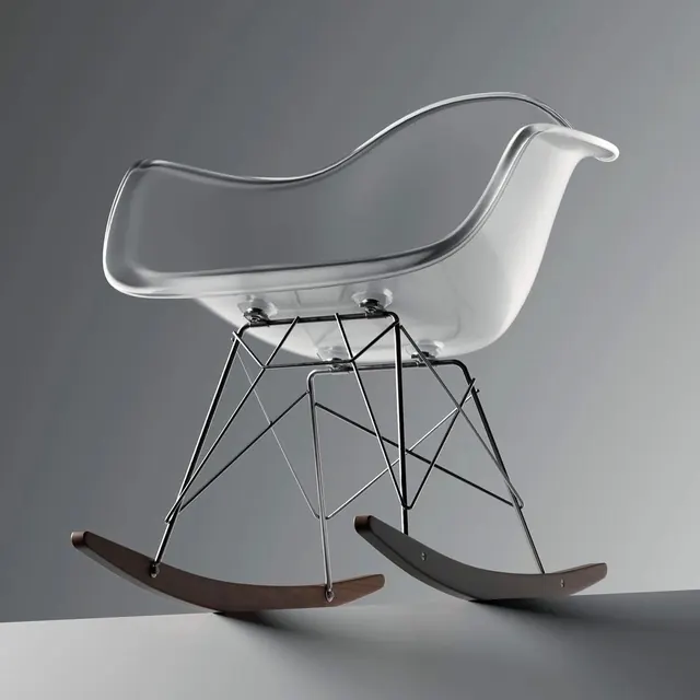 Transparent Acrylic Rocking Chair, minimal, luxury, light