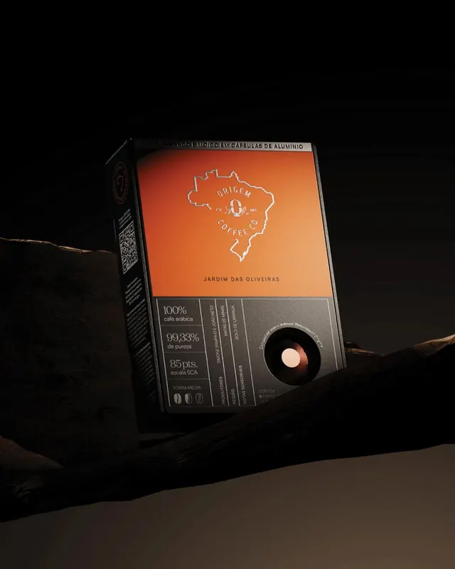Hardware Device Mockup with Orange Display, minimal, dark-mode, dark