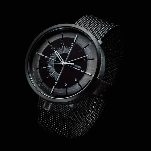 Men's Mesh Band Watch, luxury, photographic, dark