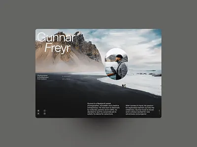 Gunner Frey Travel Poster, minimal, photographic, dark