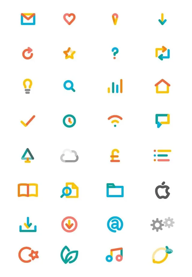 Iconography Set Collection, minimal, flat, vibrant