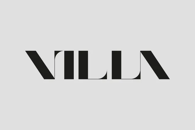 VILLA Wordmark, minimal, geometric, monochrome