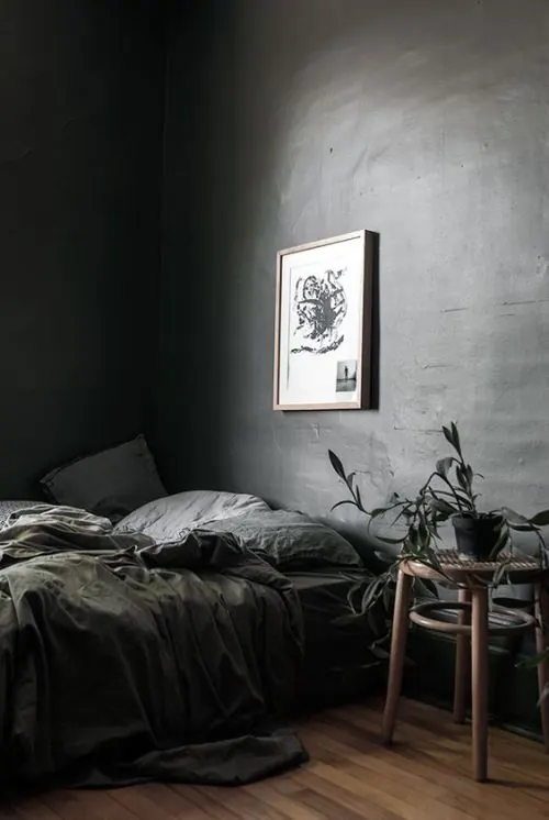 Minimalist Interior Mockup with Framed Art, minimal, photographic, dark