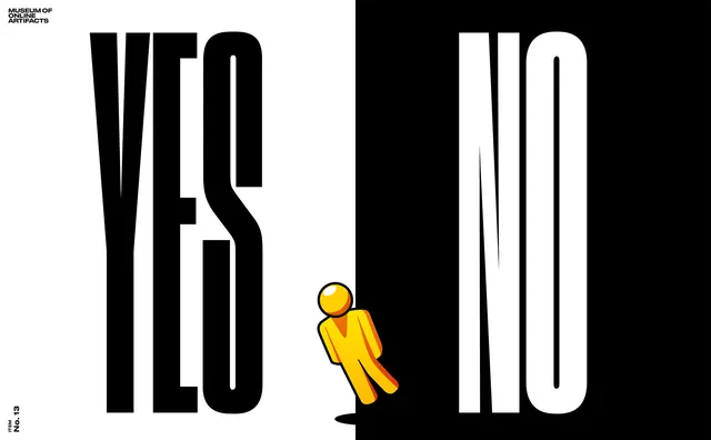 Yes/No Choice Graphic, minimal, swiss, monochrome