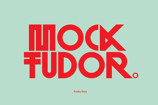 Mock Tudor Wordmark, brutalist, neo-brutalist, vibrant