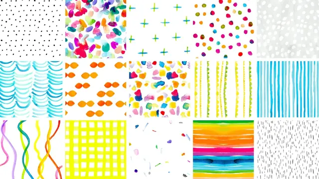 Abstract Geometric and Organic Patterns, playful, geometric, vibrant