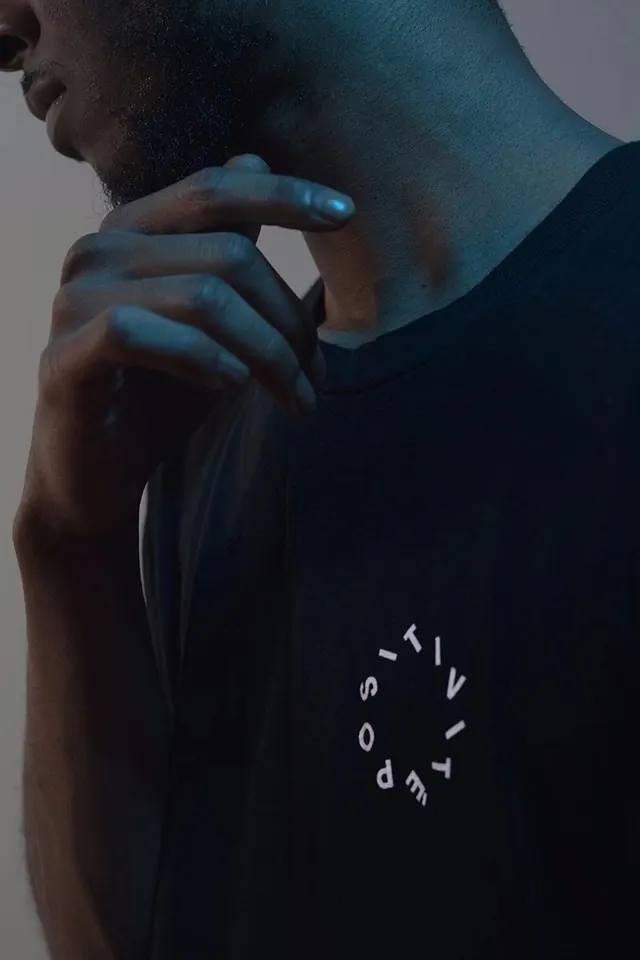 Typography on Portrait Mockup, minimal, dark-mode, dark
