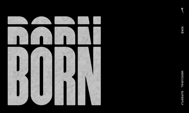 BORN BORN Wordmark Design, minimal, brutalist, high-contrast