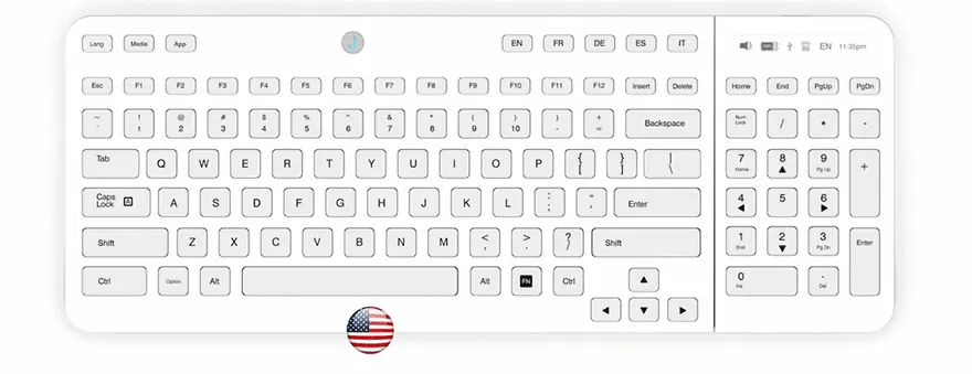Keyboard Interface Mockup, minimal, corporate-clean, light