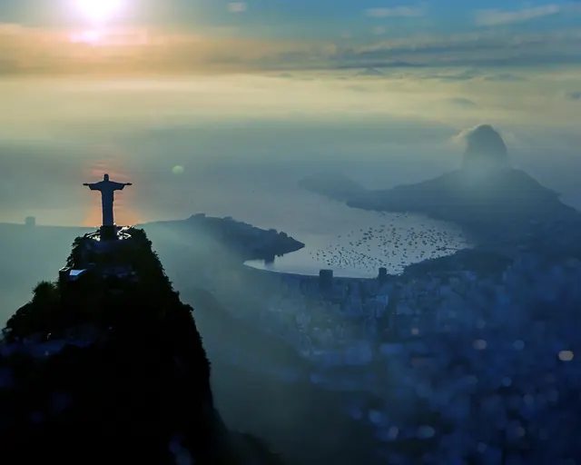 Christ the Redeemer Over Rio de Janeiro, photographic, organic, warm