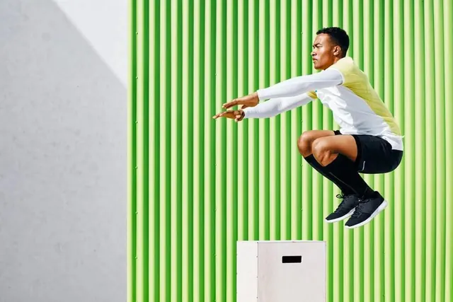 Dynamic Athlete Action Shot, minimal, geometric, vibrant