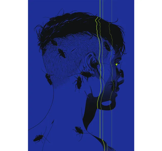 Abstract Line-Art Portrait, minimal, line-art, high-contrast