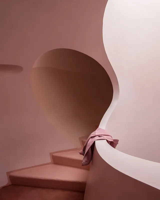 Abstract 3D Architectural Composition, minimal, organic, muted