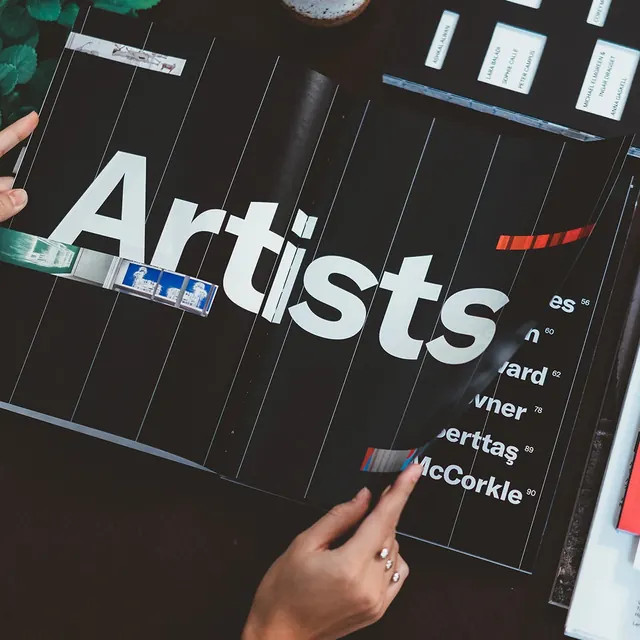 Artists Wordmark Mockup, swiss, minimal, dark