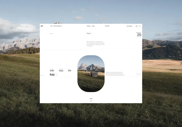 Minimalist Landscape Web Interface, minimal, light-mode, light