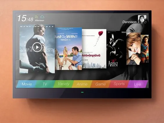 Streaming Service UI Mockup, dark-mode, flat, dark