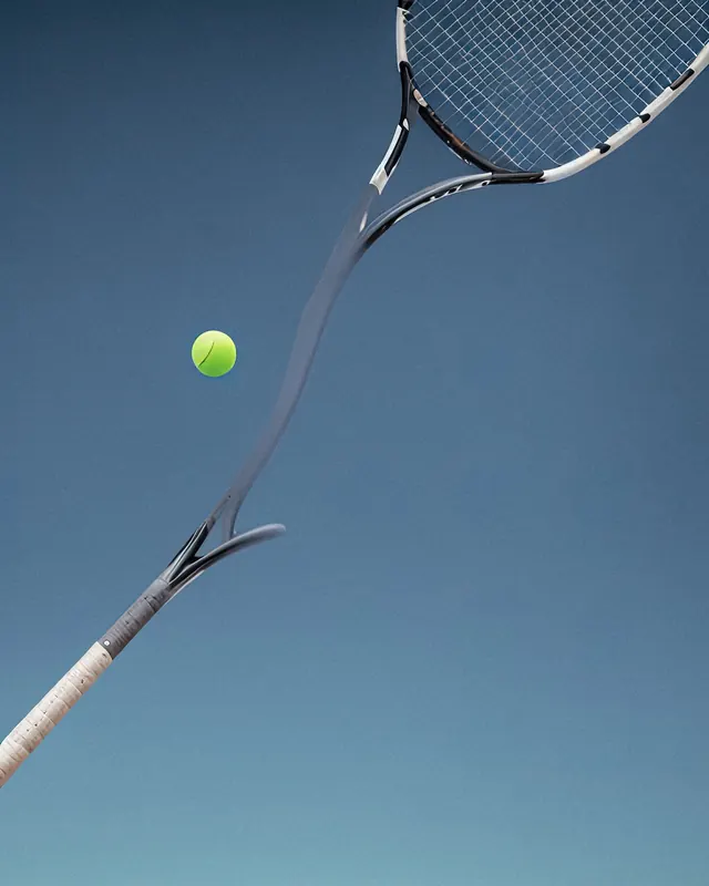 Tennis Ball and Racket Motion Graphic, minimal, geometric, vibrant